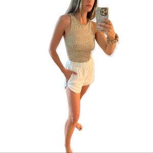 High Neck Neutral Leopard Print Bodysuit